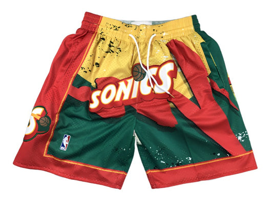 Seattle Supersonics Throwback 'Splatter' Uniform NBA Style Shorts