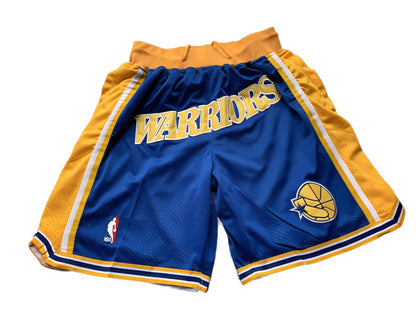 Golden State Warriors Throwback Uniform 'Just Don' NBA Style Shorts