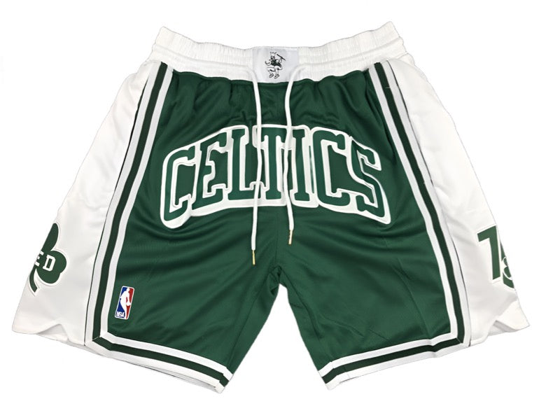 Boston Celtics Throwback Uniform NBA Style Shorts