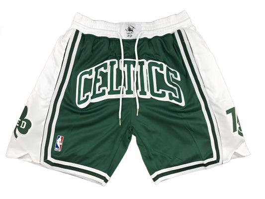 Boston Celtics Throwback Uniform NBA Style Shorts