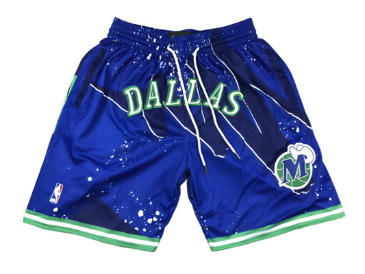 Dallas Mavericks Throwback 'Splatter' Uniform NBA Style Shorts