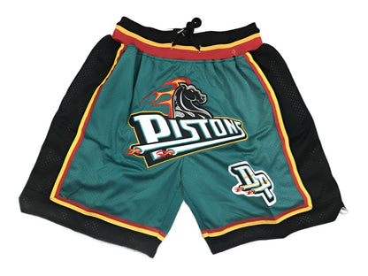 Detroit Pistons Teal Throwback Alternate Uniform 'Just Don' NBA Style Shorts