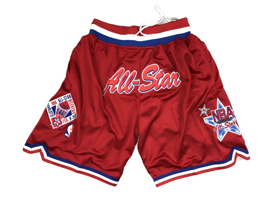 Red Satin Throwback NBA All Star Uniform 'Just Don' Style Shorts